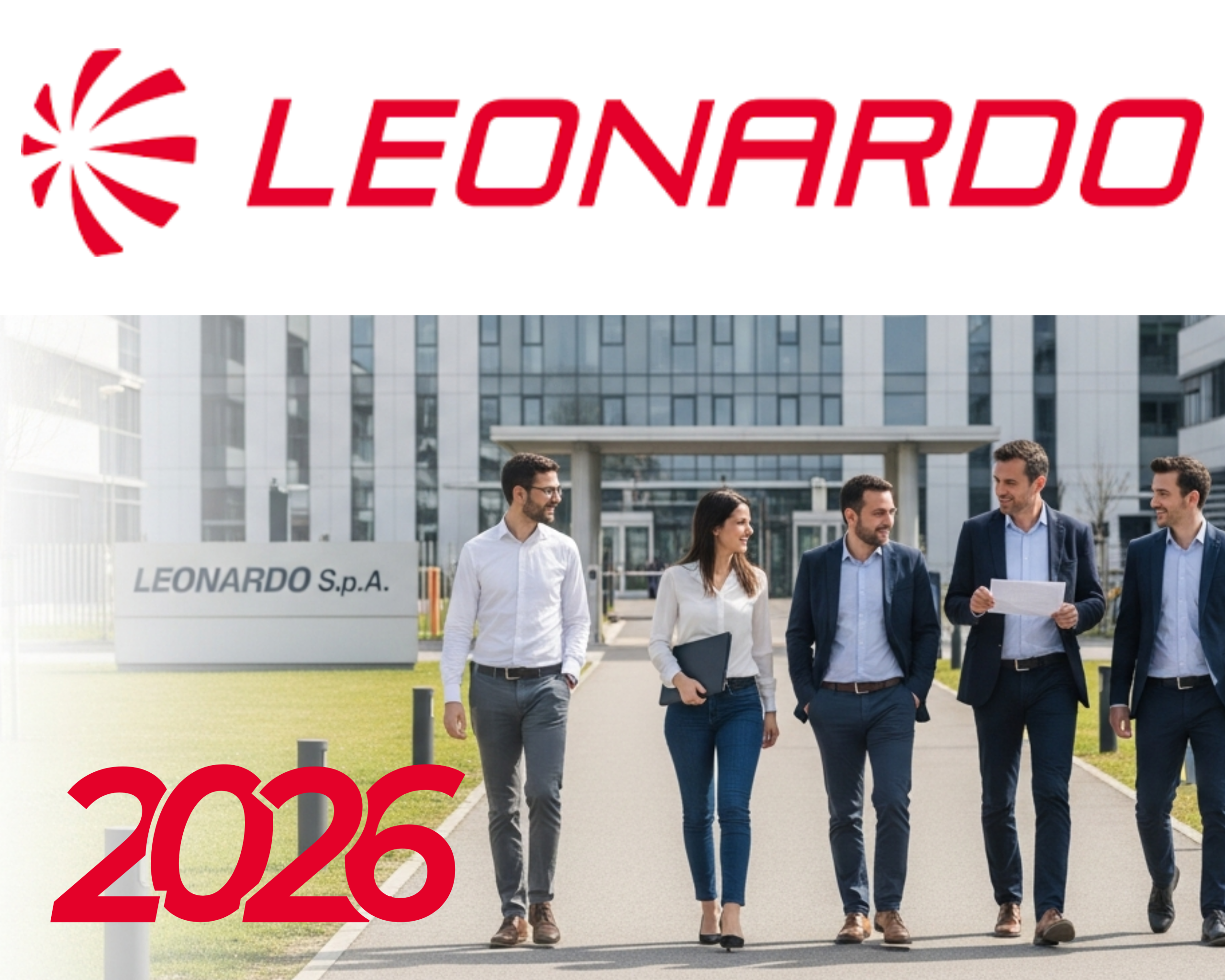 Leonardo S.p.A. banner: team aziendale e identità 2026